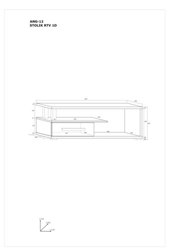 Angel TV-állvány 1 ajtó - Cremona tölgy - Granada barna