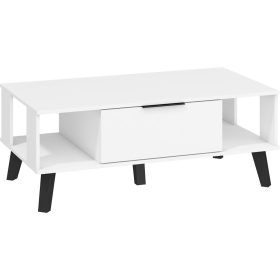 Sven nagy dohányzóasztal 2 ajtó - Fehér - Fényes fehér