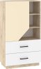 Pax 80 alacsony könyvespolc 1 ajtó 2 fiók - Endgrain tölgy - Fehér - Krém