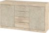 Maximus komód 2 ajtó 4 fiók - Endgrain tölgy - Granada mandula