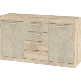   Maximus komód 2 ajtó 4 fiók - Endgrain tölgy - Granada mandula