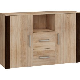   Notti komód 2 ajtó 2 fiók - Világos Sonoma tölgy - Világos Sonoma tölgy - Sötét Sonoma tölgy