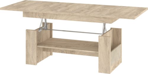 Maximus emelhető és kihúzható dohányzóasztal - Endgrain tölgy - Granada mandula