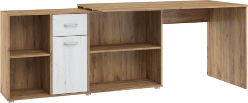 Beat L íróasztal kombináció balos - Arany tölgy - Fehér tölgy