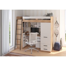 Smyk galériaágy balos - Világos Sonoma tölgy - Fehér