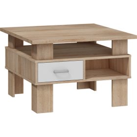 Gamma dohányzóasztal - Világos Sonoma tölgy - Fehér