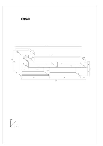 Oregon TV-állvány jobbos - Grange tölgy