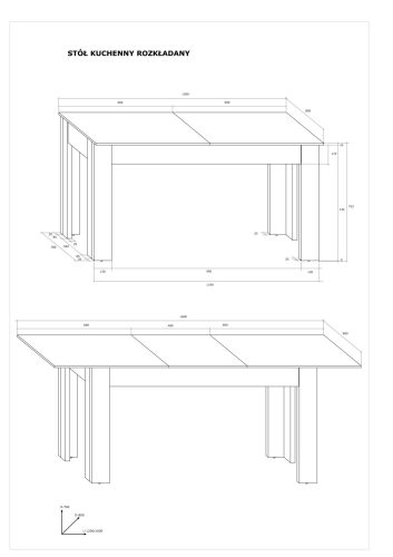 Étkezőasztal kihúzható asztallappal - Endgrain tölgy