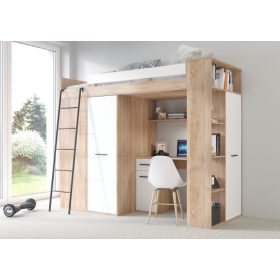 Verana galériaágy balos - Világos Sonoma tölgy - Fehér