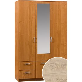   Wenecja 2 gardróbszekrény 3 ajtó 2 fiók tükörrel - Endgrain tölgy