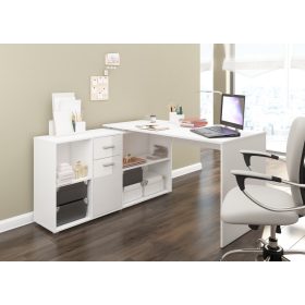   Beat L íróasztal kombináció balos - Fehér - Fényes fehér