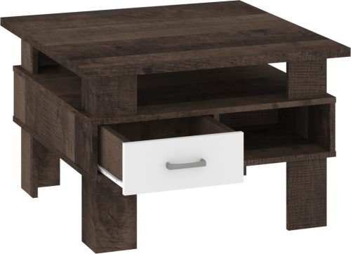 Gamma dohányzóasztal - Grange tölgy - Fényes fehér