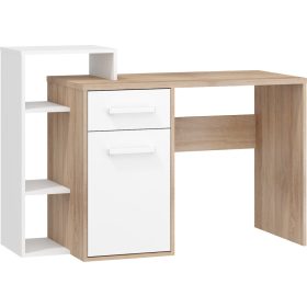   Rio íróasztal 1 ajtó 1 fiók balos - Világos Sonoma tölgy - Fehér