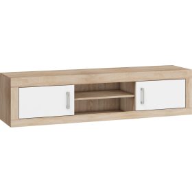   Verin TV-állvány 2 ajtó - Világos Sonoma tölgy - Fényes fehér