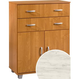 Komód 2 ajtó 2 fiók KN-8052S2D - Fehér tölgy