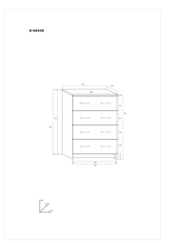 Komód 4 fiók K-6044S - Endgrain tölgy