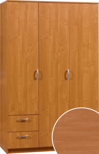 Wenecja 1 gardróbszekrény 3 ajtó 2 fiók tükör nélkül - Éger