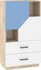Pax 80 alacsony könyvespolc 2 ajtó 2 fiók - Endgrain tölgy - Fehér - Világos kék