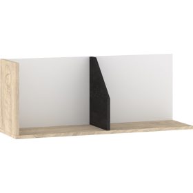 Pax 90 fali polc - Endgrain tölgy - Fehér - Beton fekete