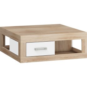   Verin dohányzóasztal - Világos Sonoma tölgy - Fényes fehér