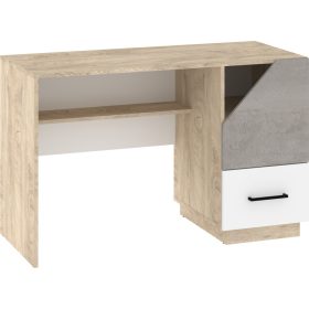   Pax 120 íróasztal 1 ajtó 1 fiók - Endgrain tölgy - Fehér - Beton szürke