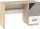 Pax 120 íróasztal 1 ajtó 1 fiók - Endgrain tölgy - Fehér - Beton szürke