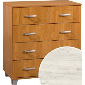 Komód 5 fiók KN-8045S - Fehér tölgy