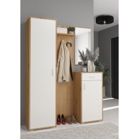 Előszoba bútor szett 4 - Artisan tölgy - Fehér