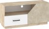 Pax 120 TV-állvány 1 ajtó 1 fiók - Endgrain tölgy - Fehér - Granada mandula