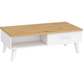 Nordis dohányzóasztal - Artisan tölgy - Fehér