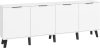 Sven komód 4 ajtó - Fehér - Fényes fehér