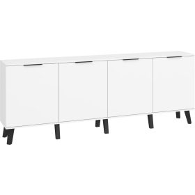 Sven komód 4 ajtó - Fehér - Fényes fehér