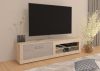 Viki New TV-állvány 1 ajtó - Endgrain tölgy - Beton szürke