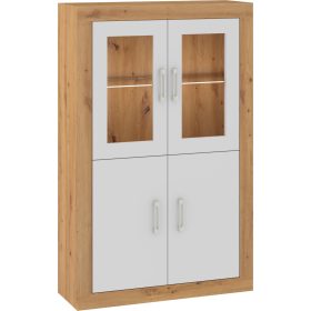 Verin könyvespolc 2DW 4 ajtó - Artisan tölgy - Fehér