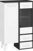 Nordis könyvespolc 2 ajtó 2 fiók - Fekete - Fehér