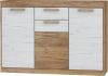 Maximus komód 3 ajtó 2 fiók - Arany tölgy - Fehér tölgy