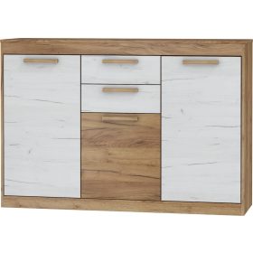   Maximus komód 3 ajtó 2 fiók - Arany tölgy - Fehér tölgy