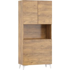   Megan 1 többfunkciós szekrény felhajtható asztallappal 3 ajtó - Burgundy tölgy