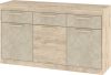 Maximus komód 3 ajtó 3 fiók - Endgrain tölgy - Granada mandula