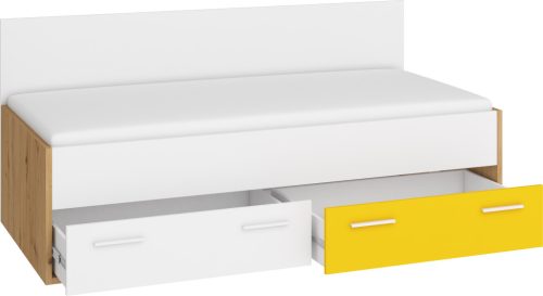 Hey ágykeret 205 - Artisan tölgy - Fehér - Sárga