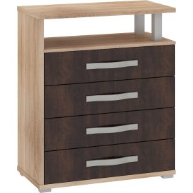   Angel komód 4 fiók - Világos Sonoma tölgy - Sötét Sonoma tölgy