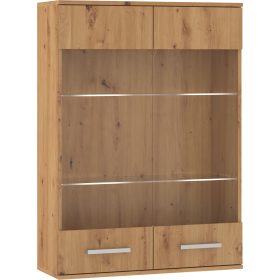 Solar fali szekrény 2 üvegajtó - Artisan tölgy