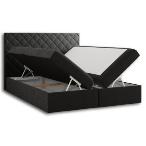 Aramis ágyneműtartós boxspring ágy 160x200 - Sötétszürke