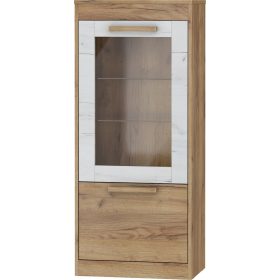   Maximus könyvespolc 1 ajtó 1 üveges ajtó - Arany tölgy - Fehér tölgy