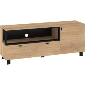 Vegas TV-állvány 2 ajtó - Cremona tölgy - Fekete