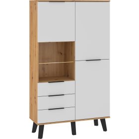   Sven gardróbszekrény 2 ajtó 3 fiók - Artisan tölgy - Fehér