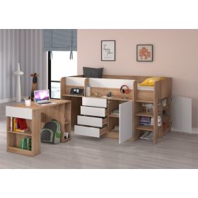 Smile galériaágy jobbos - Világos Sonoma tölgy - Fehér