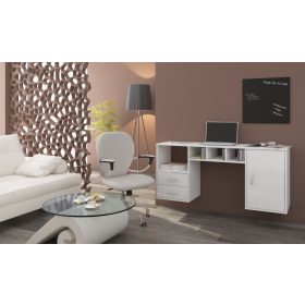   Hanger falra szerelhető íróasztal - Fehér - Fényes fehér