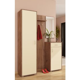 Előszoba bútor szett 4 - Tobacco tölgy - Krém