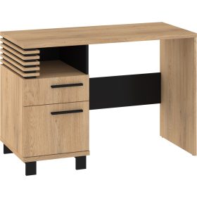   Lamir íróasztal 1 ajtó 1 fiók - Cremona tölgy - Granada mandula - Fekete